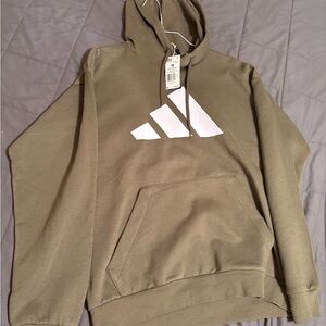 adidas Olive Green Hoodie with White Logo - NWT